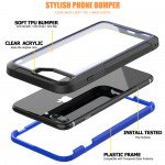 Wholesale iPhone 8 Plus / 7 Plus / 6S Plus Clear Dual Defense Case (Blue)